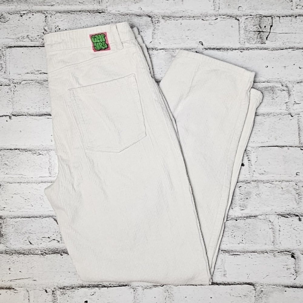 Empyre White Corduroy Wide Leg Pants Y2K Skater Streetwear Size 8